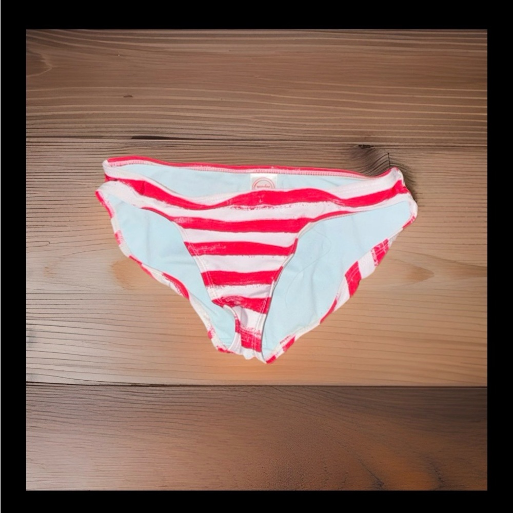 wonder nation Girls Red and White Striped Bikini Bottoms